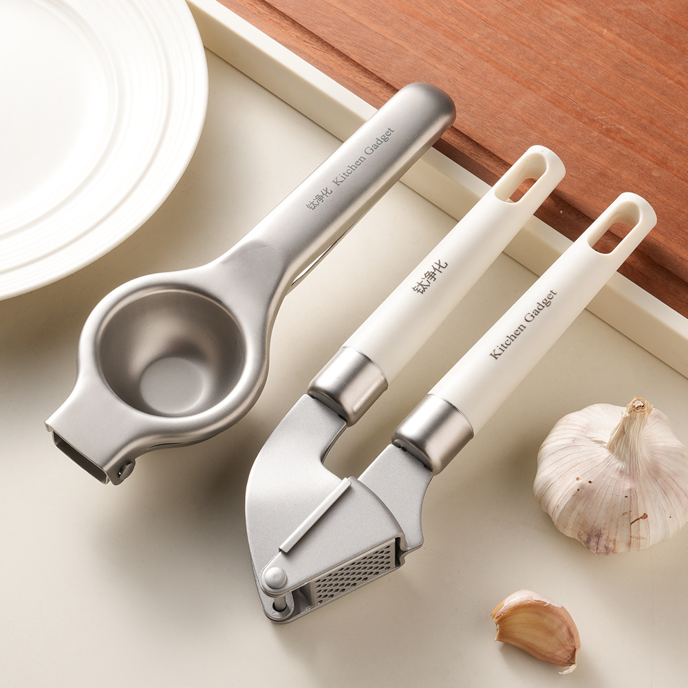 Manual Garlic Press - Stainless Steel Lemon Squeezer Garlic Press