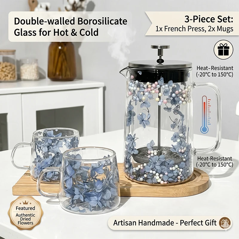French Press Coffee Maker - Double Wall Insulated French Press Coffee