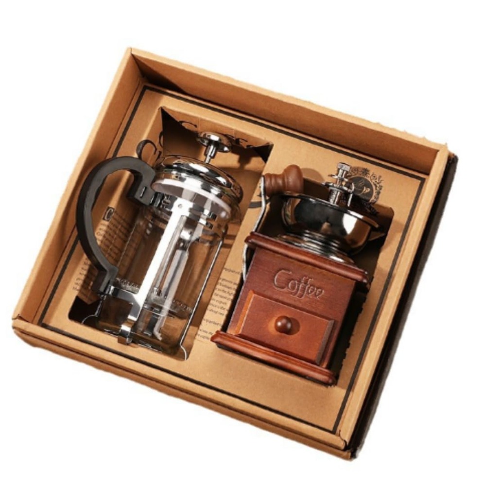 French Press Coffee Maker - Coffee Maker Set Manual Coffee Grinder