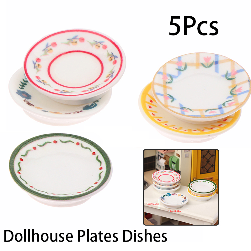 5Pcs 1/12 Dollhouse Mini Plate - đánh giá và giá Kitchen Gadgets Best
