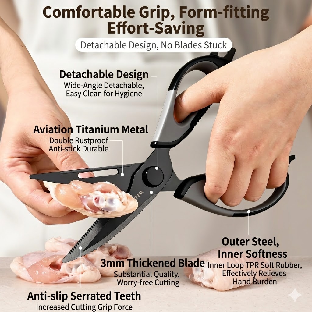 Kitchen scissors Titanium Chic - đánh giá và giá Zyliss Kitchen Gadgets